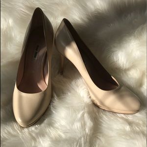 Miu Miu Cream Heel Pumps